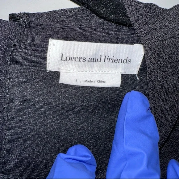 Lovers and Friends x Rachel Cosette Rhinestone Trimmed Black Crop Top Size S - Picture 4 of 12